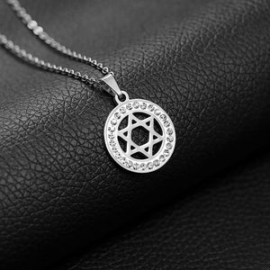 GUNGNEER Stainless Steel Star of David Necklace Jewish Magen Jewelry Gift For Men Women
