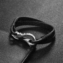 Load image into Gallery viewer, GUNGNEER Stainless Steel Arrow Necklace Leather Rope Fish Hook Bracelet Hawaiian Jewelry Set