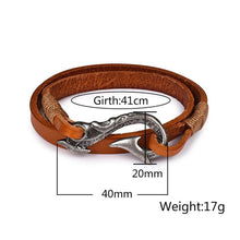 Load image into Gallery viewer, GUNGNEER Multilayer Leather Rope Chain Fish Hook Bracelet Hawaiian Jewelry For Men Women