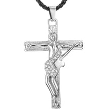 Load image into Gallery viewer, GUNGNEER Stainless Steel Christ Cross Pendant Necklace Christian Jewelry Gift For Men Women