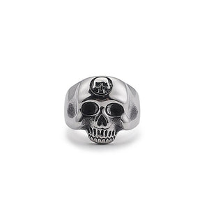 GUNGNEER Stainless Steel Skeleton Skull Ring Biker Punk Gothic Jewelry Accessories Men Women