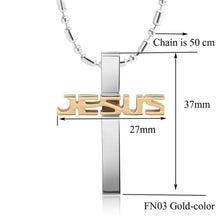 Load image into Gallery viewer, GUNGNEER Stainless Steel Cross Necklace Christian Pendant Jewelry Accessory For Men Women