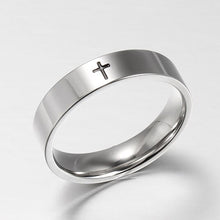 Load image into Gallery viewer, GUNGNEER Stainless Steel Cross Necklace Christian Ring Jesus Jewelry Accessory Set Men Women