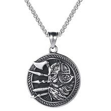 Load image into Gallery viewer, GUNGNEER Stainless Steel Viking Norse Warrior Pendant Necklace with Skull Ring Jewelry Set