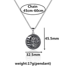 Load image into Gallery viewer, GUNGNEER Stainless Steel Viking Norse Warrior Pendant Necklace with Skull Ring Jewelry Set
