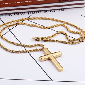 GUNGNEER Christian Pendant Necklace Cross Jewelry Accessory Outfit Gift For Men Women