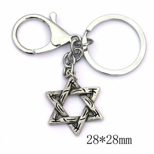 GUNGNEER David Star Keychain Seal of Solomon Jewish Charm Jewelry Accessory For Men Women