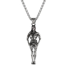 Load image into Gallery viewer, GUNGNEER Stainless Steel Muscle Women Pendant Necklace Workout Gym Sport Jewelry for Men Women