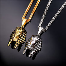 Load image into Gallery viewer, GUNGNEER King Pharaoh Stainless Steel Pendant Necklace Stars 8mm Wide Ring Egyptian Jewelry Set