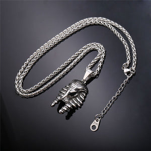GUNGNEER King Pharaoh Stainless Steel Pendant Necklace Stars 8mm Wide Ring Egyptian Jewelry Set