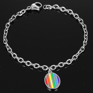 GUNGNEER Transgender Pride Blade Necklace Rainbow Bracelet LGBT Jewelry Set Gift For Men Women