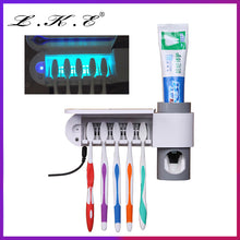 Load image into Gallery viewer, 2TRIDENTS Antibacteria UV Light Ultraviolet Toothbrush Automatic Toothpaste Dispenser Sterilizer Toothbrush Holder Cleaner