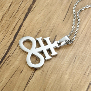 GUNGNEER Stainless Steel Satan Cross Necklace Leviathan Cross Pendant Jewelry For Men