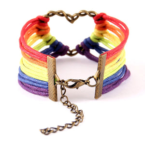 GUNGNEER Lesbian Gay Pride Bracelet Multilayer Chain Rainbow Jewelry For Men Women