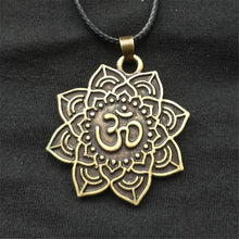 Load image into Gallery viewer, GUNGNEER Lotus Flower Pendant Necklace Hindu Om Jewelry Accessory Gift For Men Women