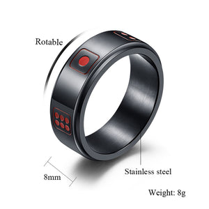 GUNGNEER Stainless Steel Rotable Spinner Lucky Dice Punk Ring Jewelry Accessories Men Women