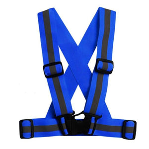 2TRIDENTS Unisex Reflective Vest Multipurpose Cycle Visibility Reflection LED Flash Bike Vest Adjustable Running Cycling Reflective Safety Vest (Dark Blue)