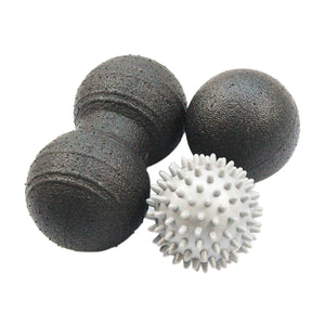 2TRIDENTS Massage Ball Set - Peanut Massage/Glossy Yoga/Bumpy Massage Ball - Increase Your Strength, Mobility, Flexibility and Recover Faster from Injury (Black)