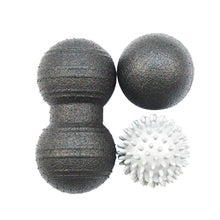 Load image into Gallery viewer, 2TRIDENTS Massage Ball Set - Peanut Massage/Glossy Yoga/Bumpy Massage Ball - Increase Your Strength, Mobility, Flexibility and Recover Faster from Injury (Black)