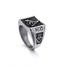 Load image into Gallery viewer, GUNGNEER Masonic Ring Multi-size Stainless Steel Freemason Biker Ring For Men
