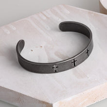 Load image into Gallery viewer, GUNGNEER Adjustable Cross Bangle Bracelet Stainless Steel Christian Jewelry For Men Women