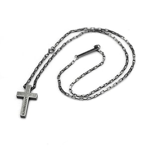 GUNGNEER Vintage Stainless Steel Cross Necklace Jesus Pendant Bangle Jewelry Accessory Set