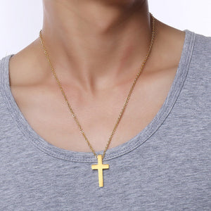 GUNGNEER Stainless Steel Christian Cross Pendant Jesus Necklace Jewelry For Men Women