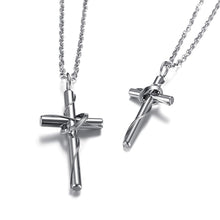 Load image into Gallery viewer, GUNGNEER Stainless Steel Cross Necklace Couple God Jewelry Accessory Gift For Men Women