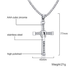 GUNGNEER Christian Cross Necklace God Jesus Chain Jewelry Accessory Gift For Men Women