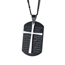 Load image into Gallery viewer, GUNGNEER Cross Bible Verse Necklace Christian Pendant Jewelry Accessory For Men Women