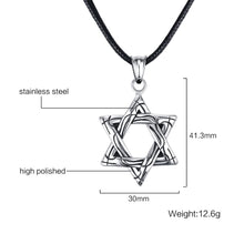 Load image into Gallery viewer, GUNGNEER Stainless Steel David Star Pendant Necklace Israel Jewish Gift Jewelry For Women Men