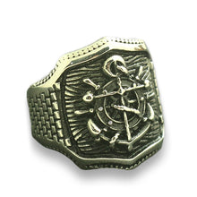 Load image into Gallery viewer, GUNGNEER Navy Anchor Ring US Army Stainless Steel Navy Military Jewelry Accessory For Men