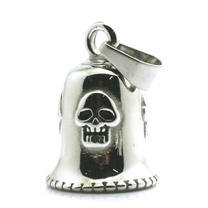 GUNGNEER Stainless Steel Lucky Number 13 Skull Biker Bell Pendant Jewelry Accessories Men Women