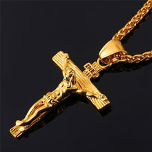 Load image into Gallery viewer, GUNGNEER Christ Cross Pendant Necklace God Jesus Jewelry Accessory Outfit For Men Women