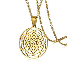 Load image into Gallery viewer, GUNGNEER Yoga Om Mandala Necklace Protection Hindu Lotus Flower Jewelry For Men Women