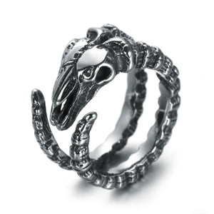 GUNGNEER Stainless Steel Baphomet Ring Satanic Goat Head Demon Jewelry Accessory For Men