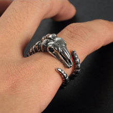 Load image into Gallery viewer, GUNGNEER Stainless Steel Baphomet Ring Satanic Goat Head Demon Jewelry Accessory For Men