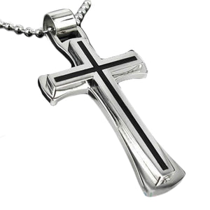 GUNGNEER Cross Necklace Stainless Steel God Christian Jewelry Accessory For Men Women