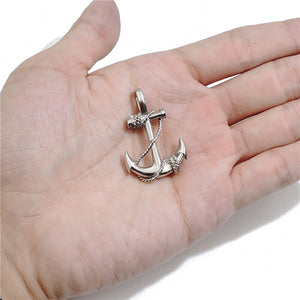 GUNGNEER Men US Navy Double Anchor Necklace Nautical Ring Stainless Steel Sailor Jewelry Set