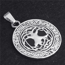 Load image into Gallery viewer, GUNGNEER Irish Tree of Life Pendant Necklace Stainless Steel Rope Chain Jewelry Men Women