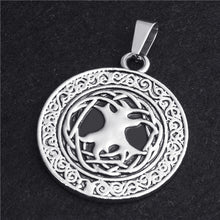 Load image into Gallery viewer, GUNGNEER Irish Tree of Life Pendant Necklace Stainless Steel Rope Chain Jewelry Men Women