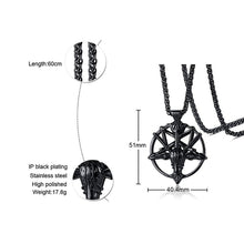 Load image into Gallery viewer, GUNGNEER Satan Baphomet Goat Head Necklace Stainless Steel Biker Bracelet Jewelry Set