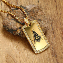 Load image into Gallery viewer, GUNGNEER Dog Tag Freemason Pendant Necklace Biker Jewelry Accessory For Men