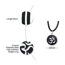 Load image into Gallery viewer, GUNGNEER Stainless Steel Spinner Om Ring Necklace Round Ohm Pendant Jewelry Set For Men Women