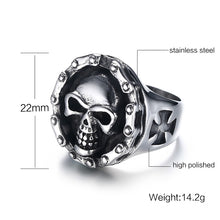 Load image into Gallery viewer, GUNGNEER Gothic Skull Biker Motorcycle Chain Ring Punk Skeleton Jewelry Accessories Men Women