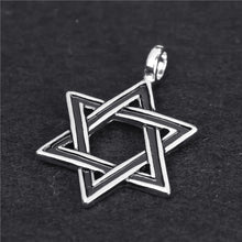 Load image into Gallery viewer, GUNGNEER David Star Necklace Stainless Steel Jewish Star Pendant Charm Jewelry For Men