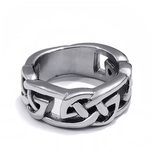 GUNGNEER Celtic Pentagram Wicca Pagan Pendant Necklace Band Ring Jewelry Set Talisman Men Women