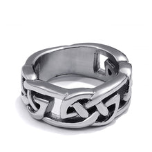 Load image into Gallery viewer, GUNGNEER Stainless Steel Celtic Knot Ring with Cross Necklace Jewelry Accessories Set Men Women