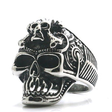 Load image into Gallery viewer, GUNGNEER 2 Pcs Stainless Steel Egyptian Pharaoh Skull Ring Jewelry Set Accessories Men Women