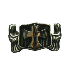 Load image into Gallery viewer, GUNGNEER Cross Shield Ring Multi-size Stainless Steel God Jesus Jewelry Accessory For Men
